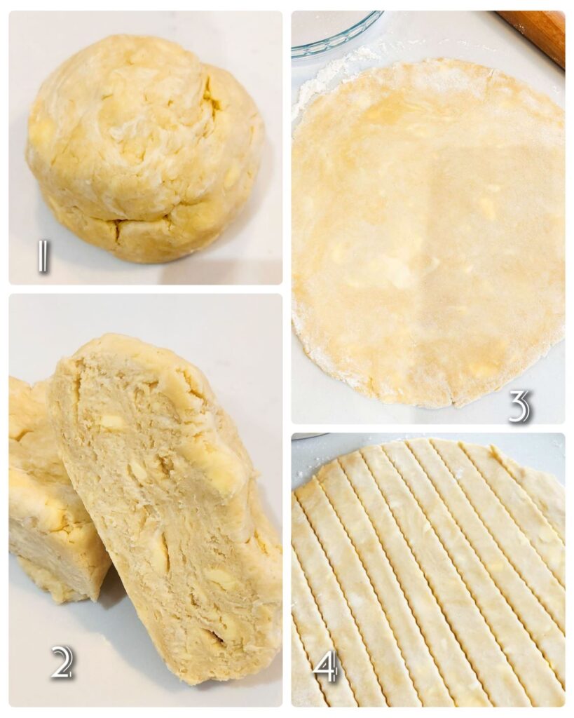 Apple pie - tarta frageda cu mere unde putem vedea pasii de preparare al aluatului fraged