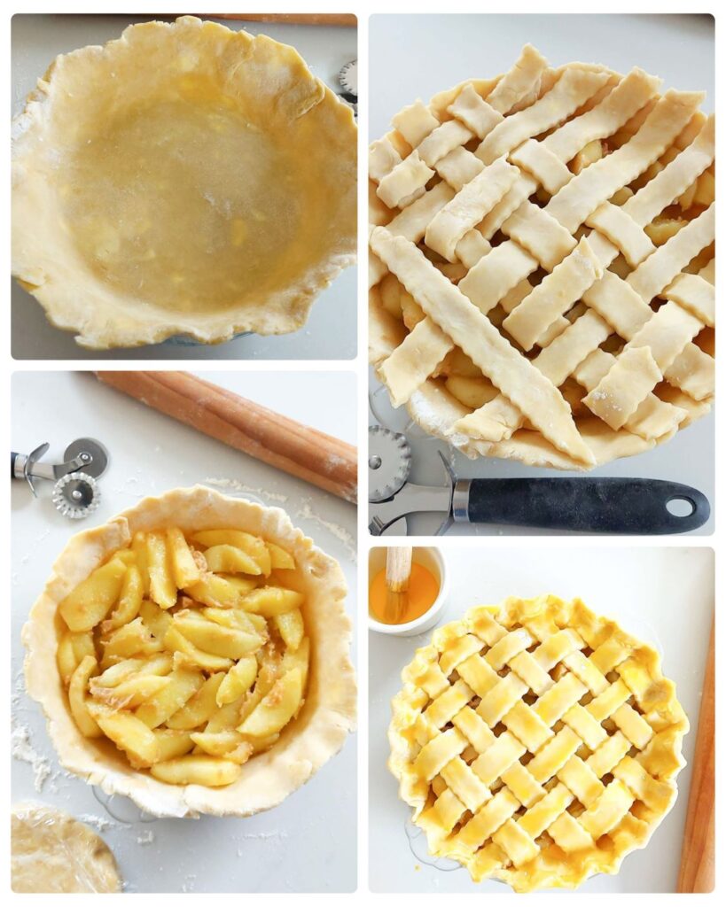 Apple pie- tarta fragede cu mere unde se vede modulo de preparare al aluatului dar si cum putem decora