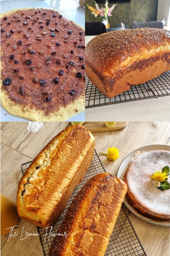 Colaj cu 3 poze cu un cozonac de postfacut din aluatul de post versatil